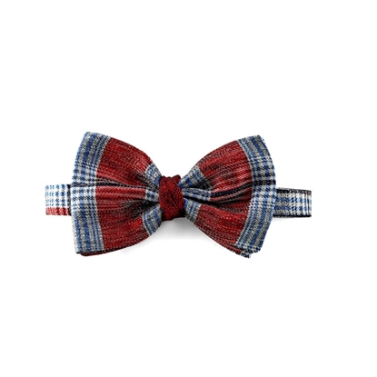Picture of Red Checked Patterned Silk Bow Tie