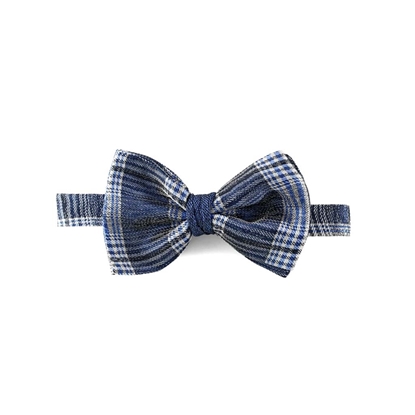 Picture of Blue Checked Silk Bow Tie