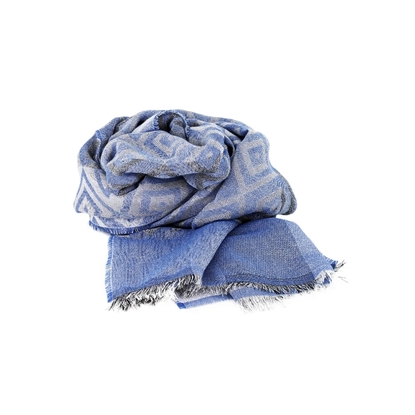 Picture of Blue & Grey Lozenge Pattern Lightweight Scarf