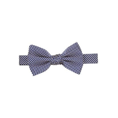 Picture of Blue & Yellow Micro Pattern Silk Bow Tie