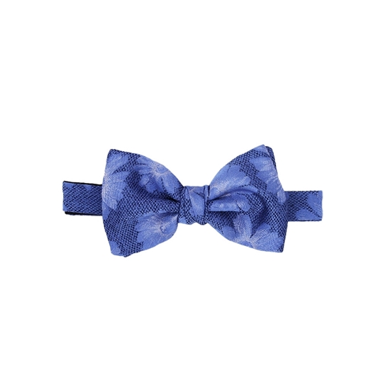 Picture of Light Blue Flowers Pattern Silk Bow Tie