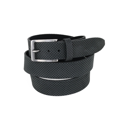 Picture of Black Flat Calf Leather Belt - 3,5 cm. wide