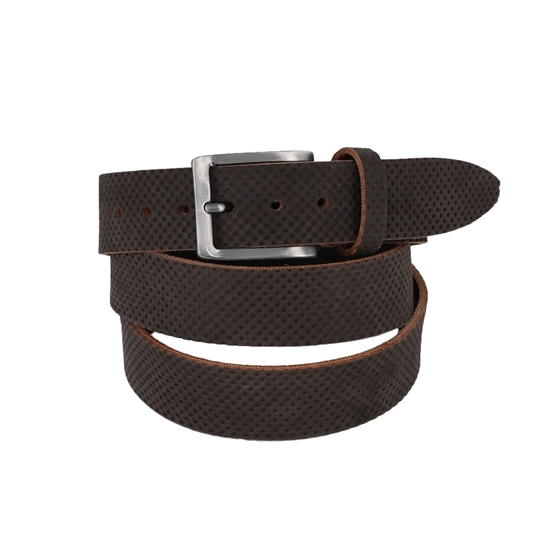 Picture of Dark Brown Flat Calf Leather Belt - 3,5 cm. wide