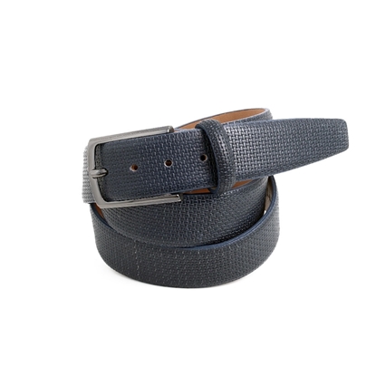 Picture of Blue printed Calf Leather Belt - 3,5 cm. wide