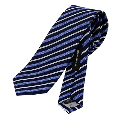 Picture of Blue Regimental Jacquard Silk Tie - 7 cm. wide 
