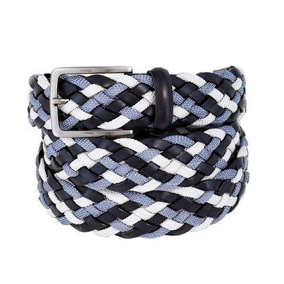 Picture of Blue, Avion & Light Grey Braided Belt - 3,5 cm. wide