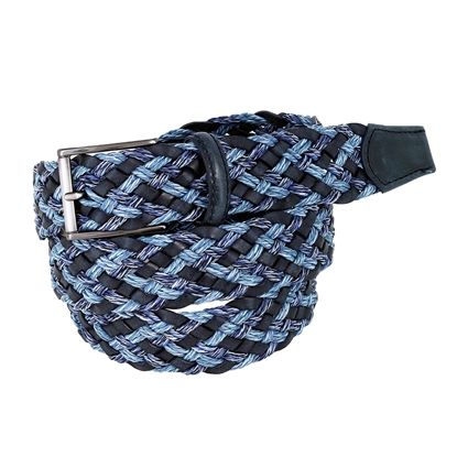 Picture of Dark Blue &  Melange Blue Braided  Belt - 3,5 cm. wide