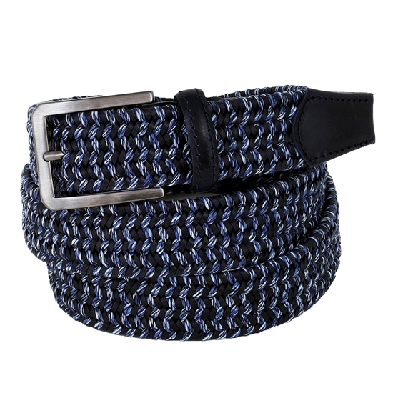 Picture of Light Blue & Dark Blue Elastic Braided Belt - 3,5 cm. wide