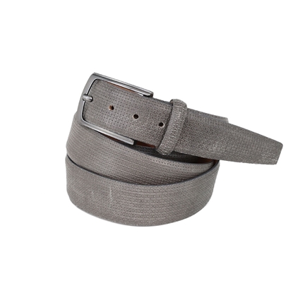 Picture of Middle Grey printed Calf Leather Belt - 3,5 cm. wide