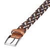 Picture of Sand, Blue & Cognac  Braided Belt - 3,5 cm. wide