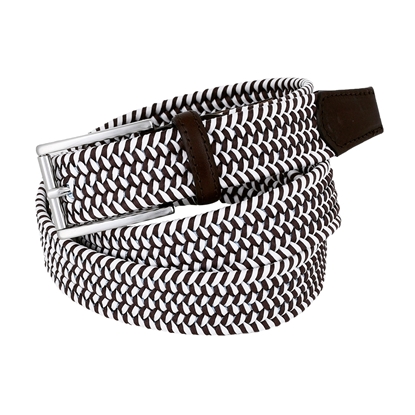 Picture of White & Brown Braided Belt - 3,5 cm. wide